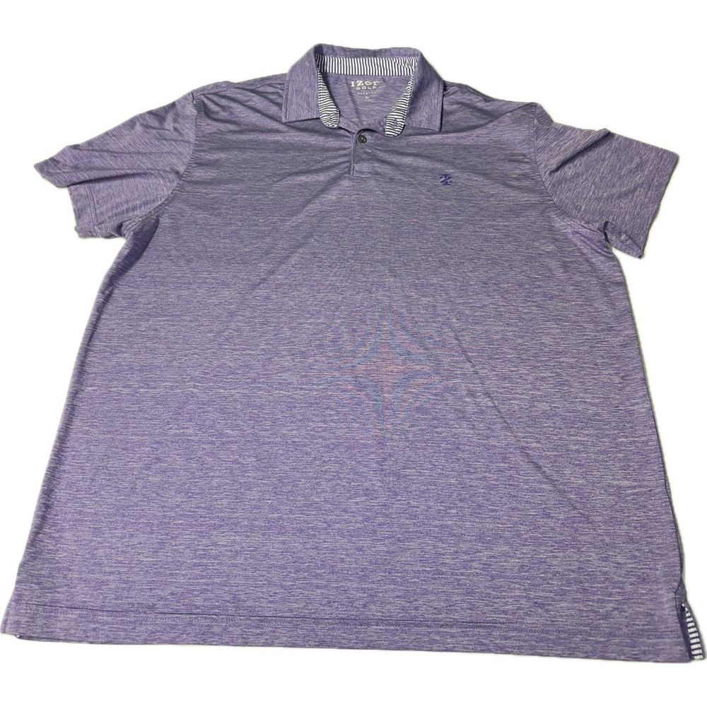 IZOD Golf With Stretch Purple Heathered Polo Shirt Men's Size XL